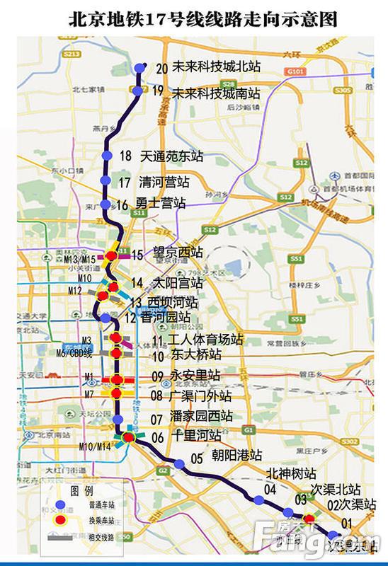 北京地铁17号线贯通南北中心区，预计2022年通车