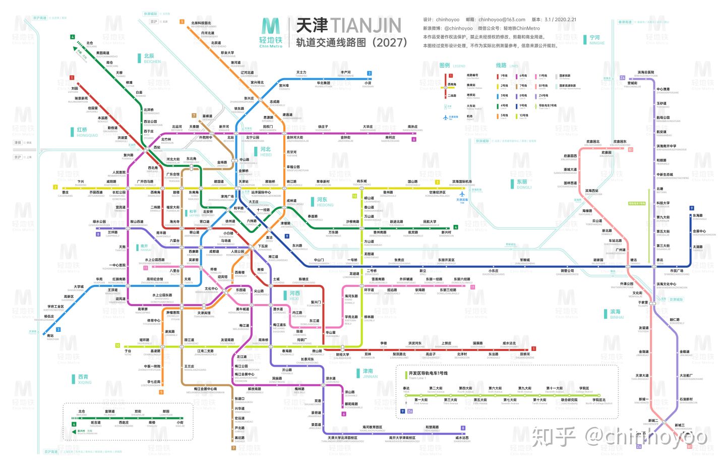 天津地铁线路图高清版（2027 / 运营版）