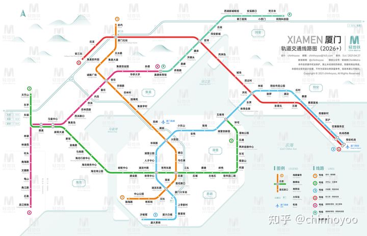 厦门地铁线路图高清版（远期规划版 / 运营版）