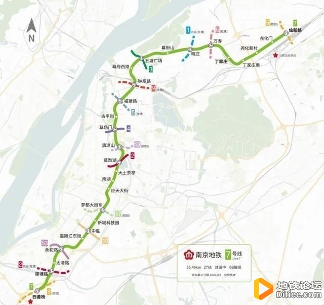 南京地铁7号线将分段开通