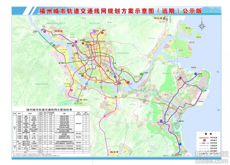 福州城市地铁线网规划（2021年修编）公示