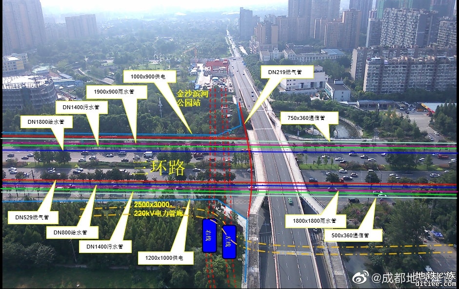 金沙滨河公园站~ 蜀鑫路站右线区间盾构顺利穿越西三环四段