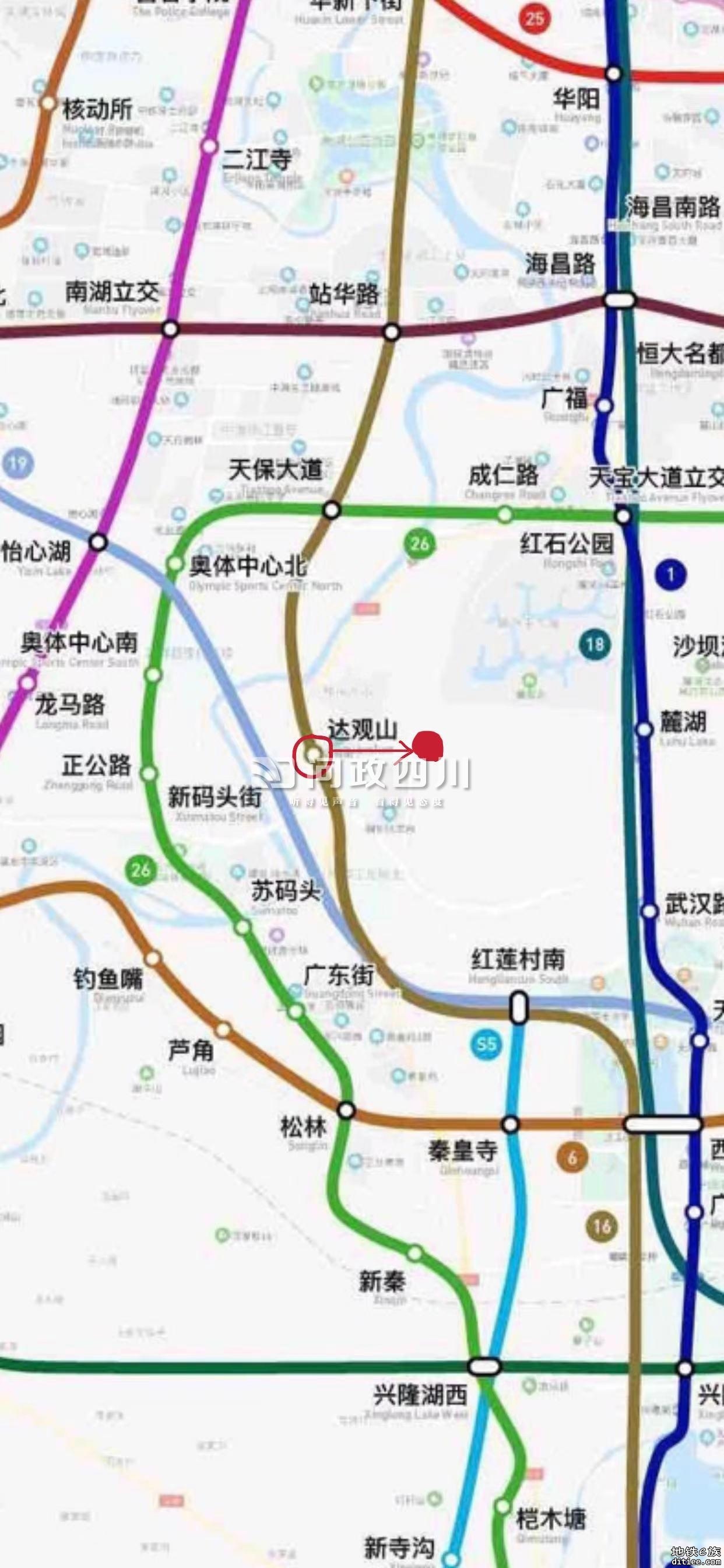 【网友】建议将成都16号地铁线达观山站设在绵州路处