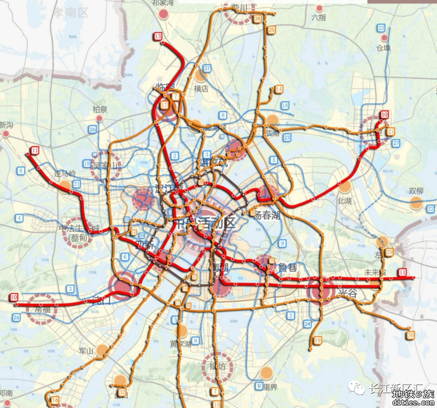 长江新区⇌光谷⇌车谷⇌网谷，将建武汉地铁新环线