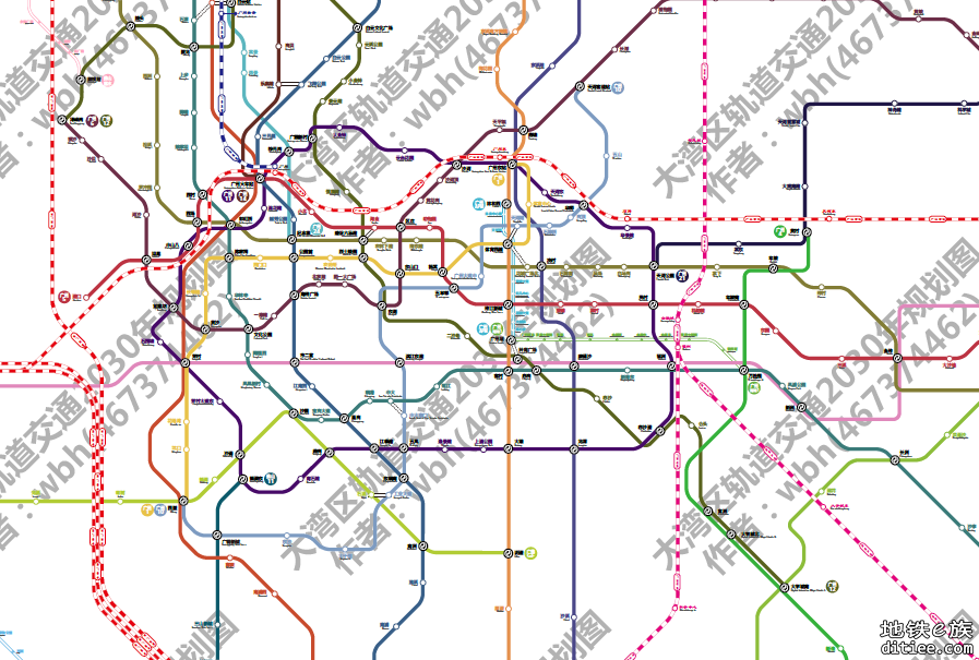 【告别2022】大湾区轨道交通2030+规划图-广州地铁三期规划