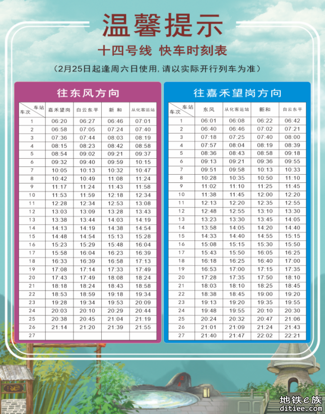 广州14号线明日起晚低峰加车提升运力