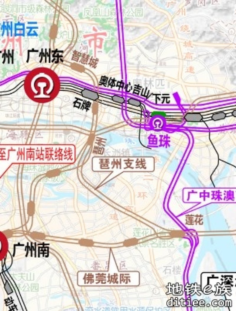 新版的广州铁路枢纽图