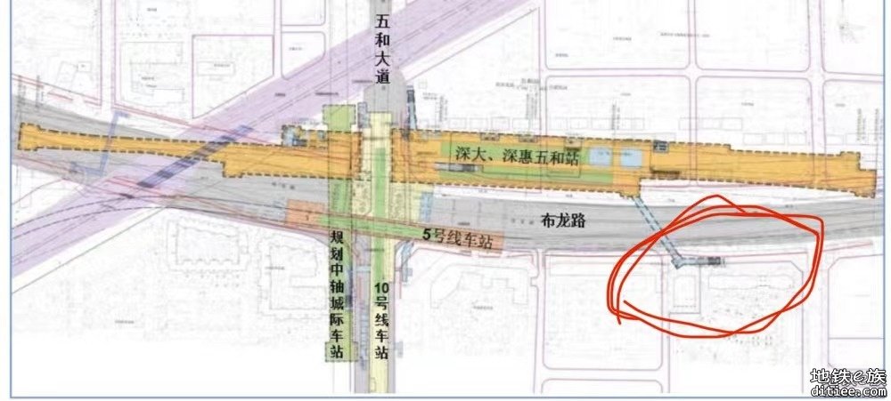 关于深惠深大城际五和新出口的位置