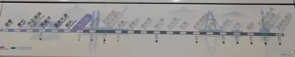 19号线九江北调试福田站和九江北站屏蔽门线路图