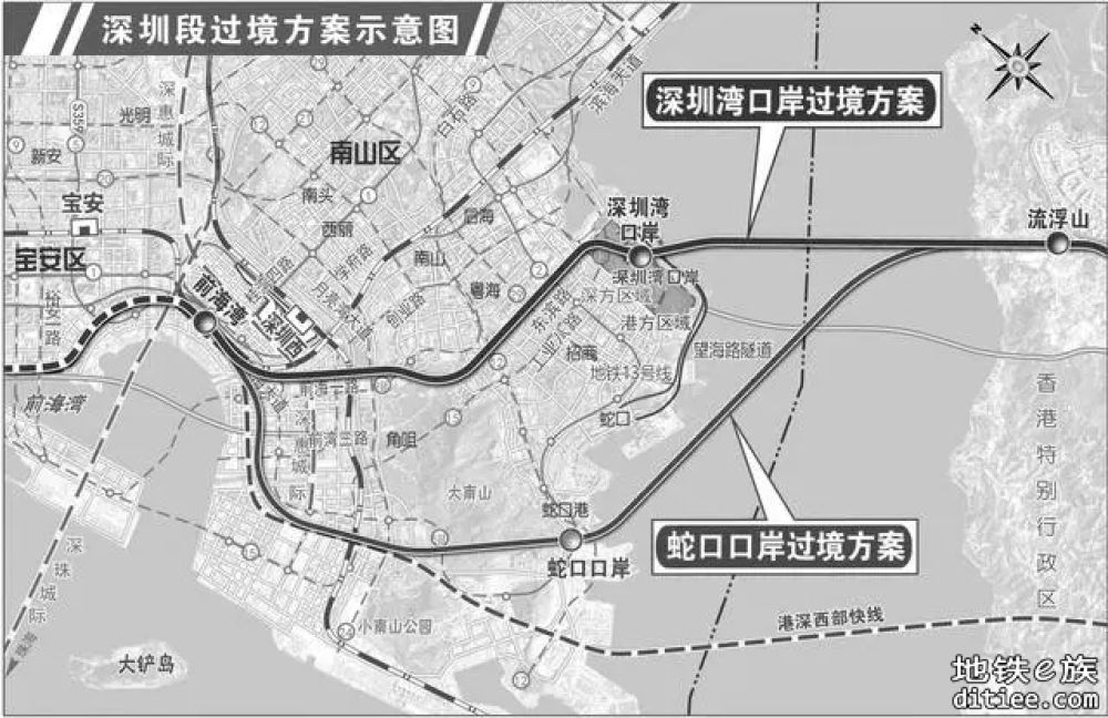 分享一篇文章：港深西部铁路深圳段线路方案研究