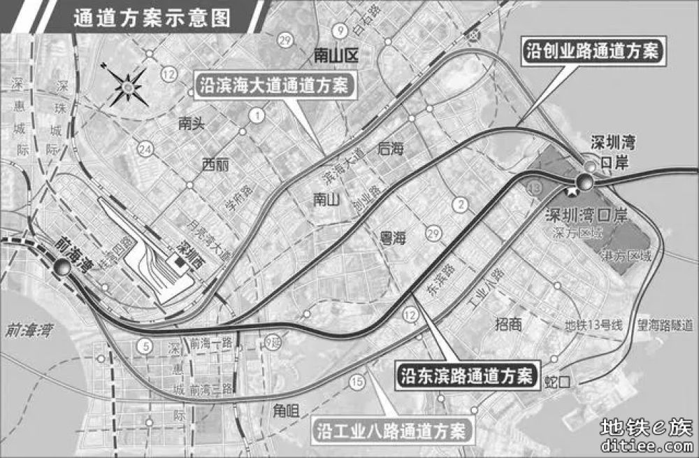 分享一篇文章：港深西部铁路深圳段线路方案研究