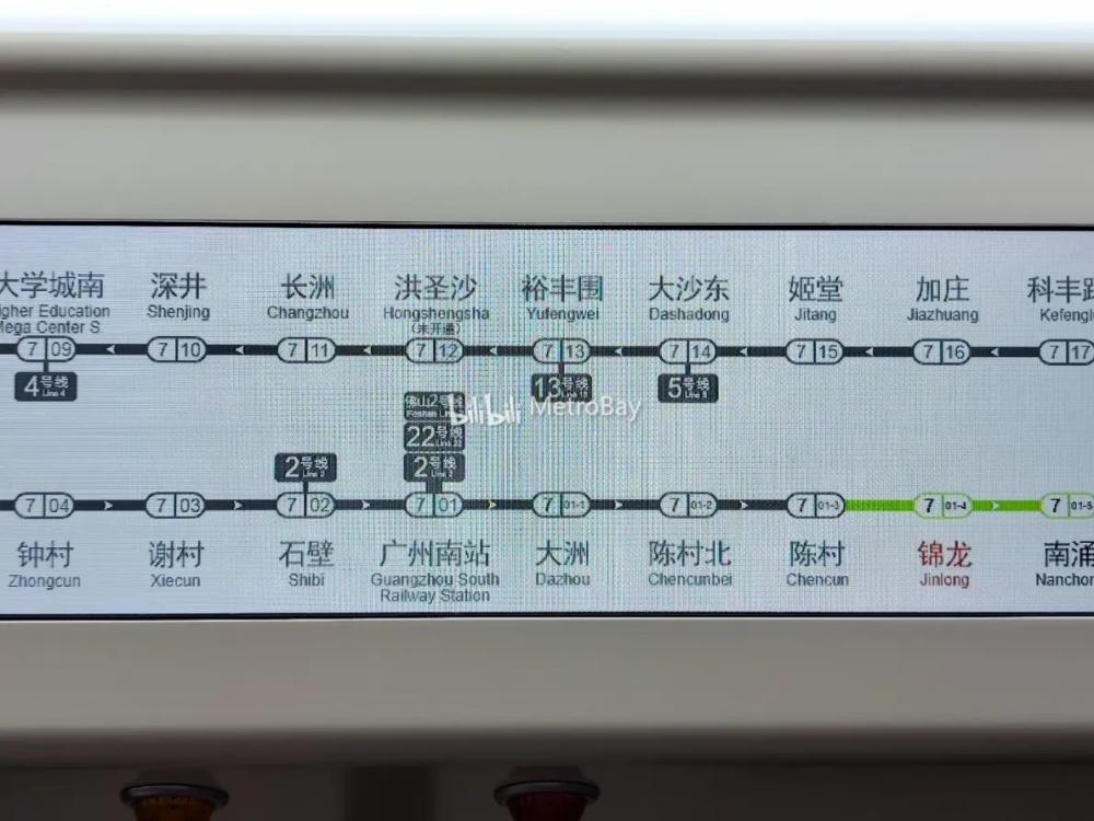 7号线新LCD包含二期车站，洪圣沙飞站