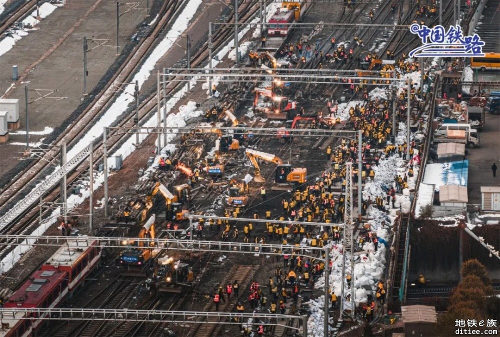 沈白高铁并入沈阳北站第二阶段转线施工