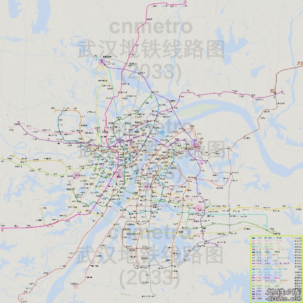【武汉地铁】重新规划武汉地铁  22+1条线 1200+km 大线网