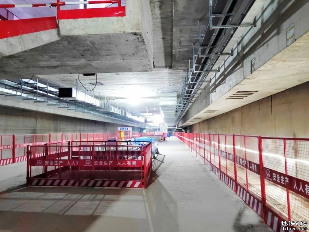 棠下站机电安装完成15%，天河公园站进行二次结构施工