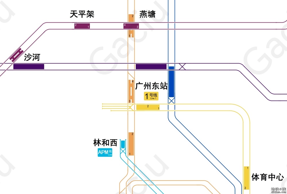 【配线图】广州佛山东莞地铁城际线网配线图