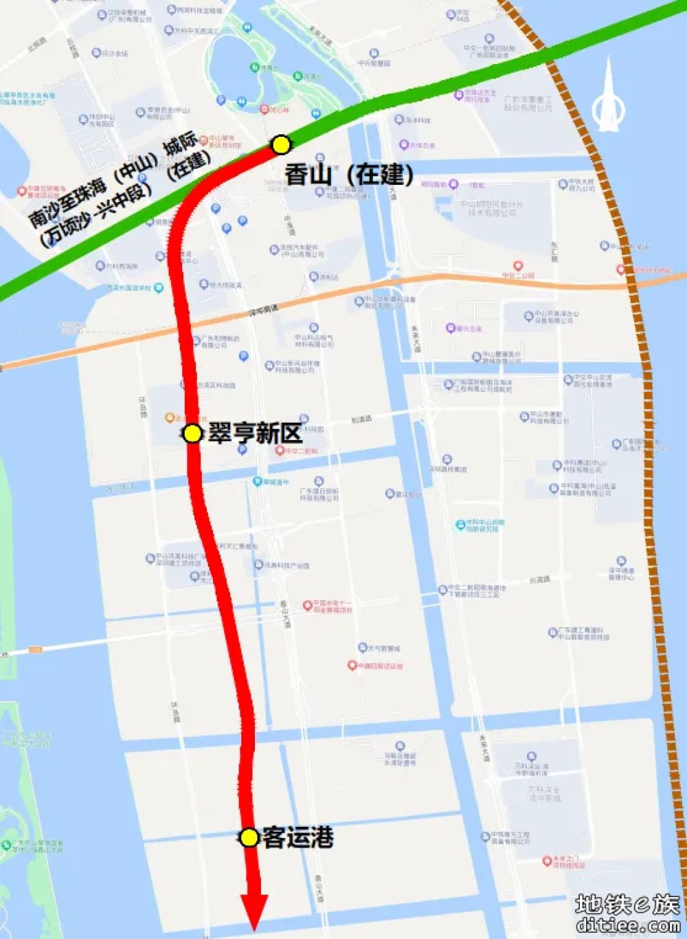 中珠城际翠亨新区马鞍岛段两站点位置在哪？实景图话你知