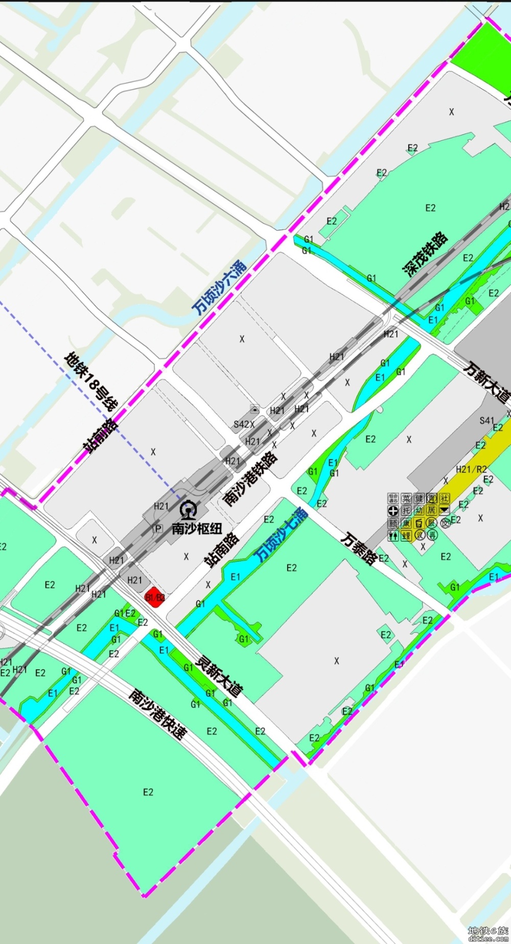 南沙枢纽（场站）周边地区周边控制性详细规划批前公示图
