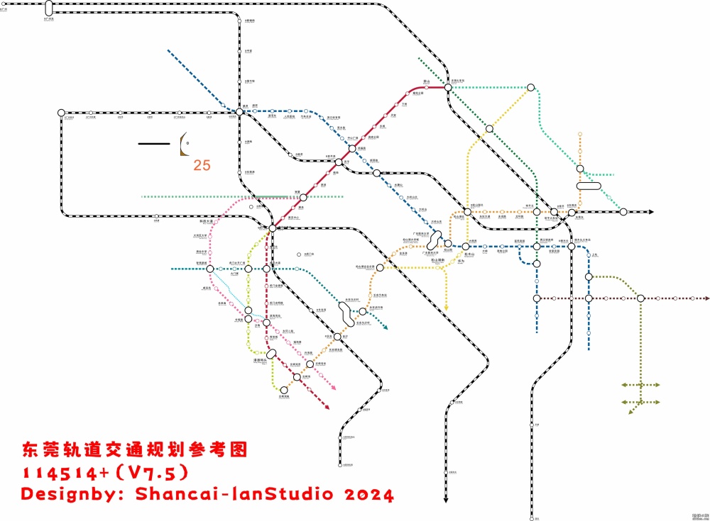 东莞轨道交通线网图 7.45