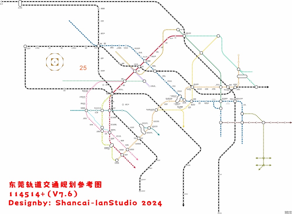 东莞轨道交通线网图 7.6