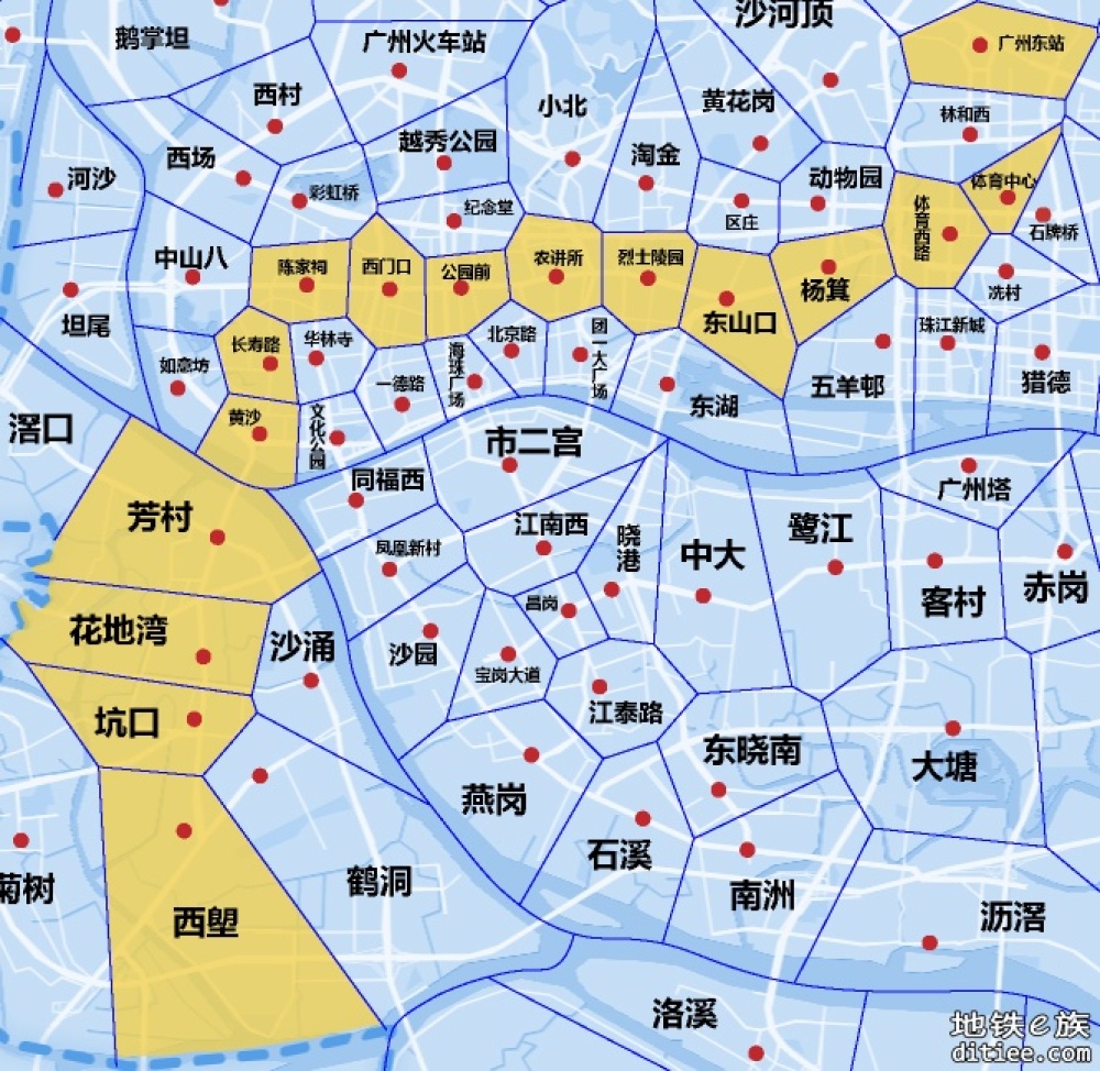 【四线贯通献礼】自制羊角各线各站实际服务覆盖范围