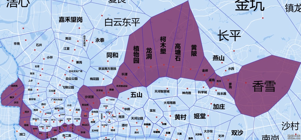 【四线贯通献礼】自制羊角各线各站实际服务覆盖范围