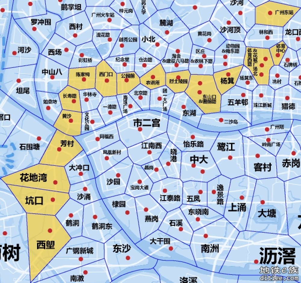 【四线贯通献礼】自制羊角各线各站实际服务覆盖范围