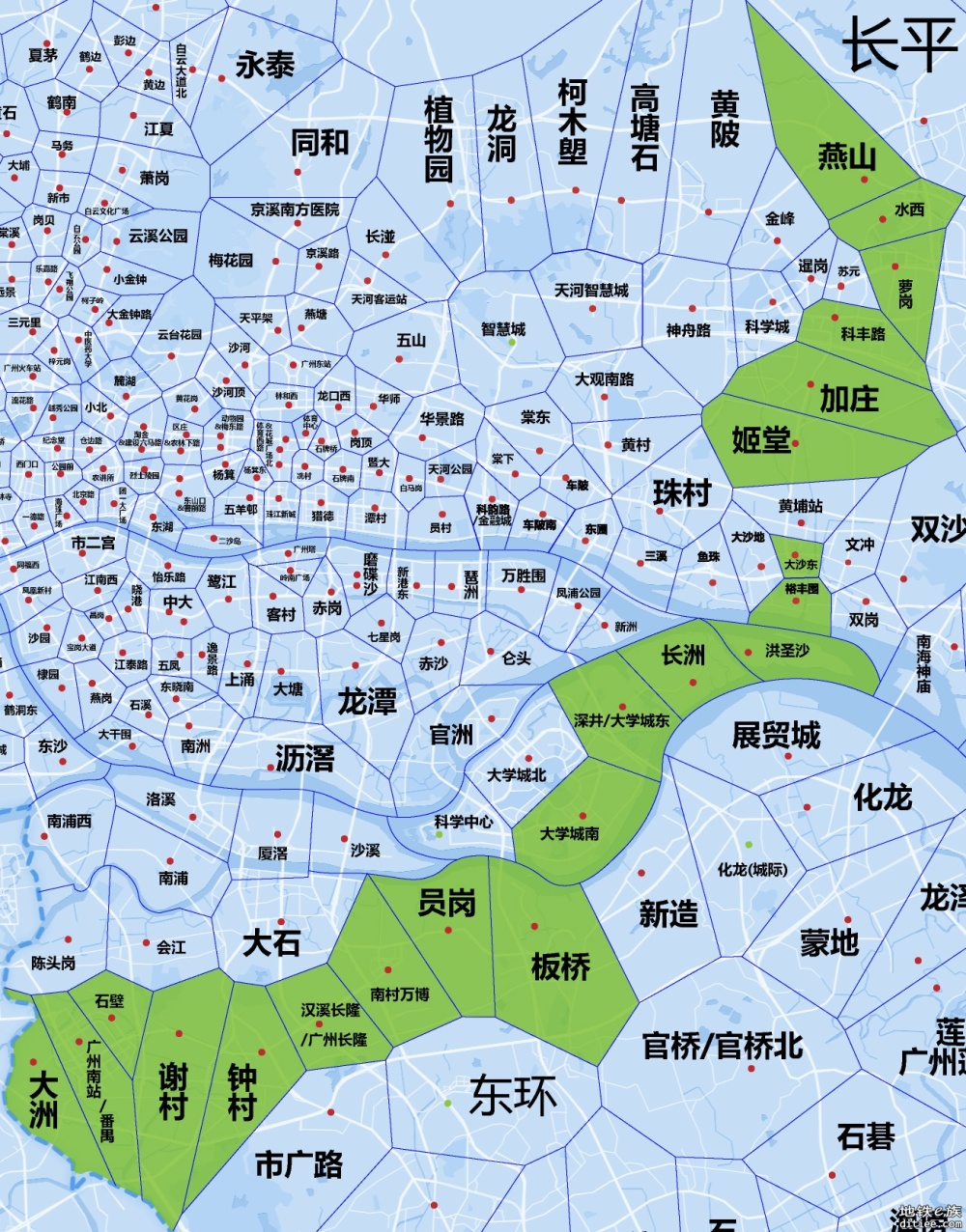 【四线贯通献礼】自制羊角各线各站实际服务覆盖范围