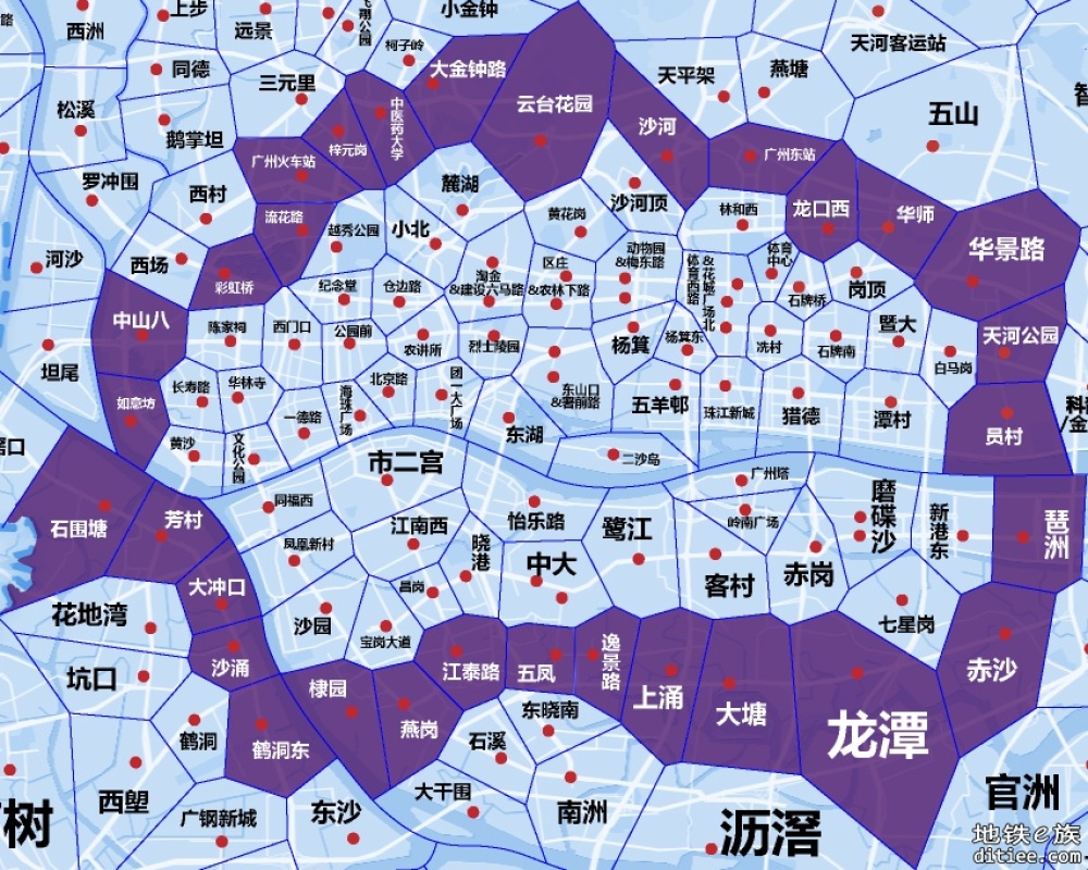 【四线贯通献礼】自制羊角各线各站实际服务覆盖范围