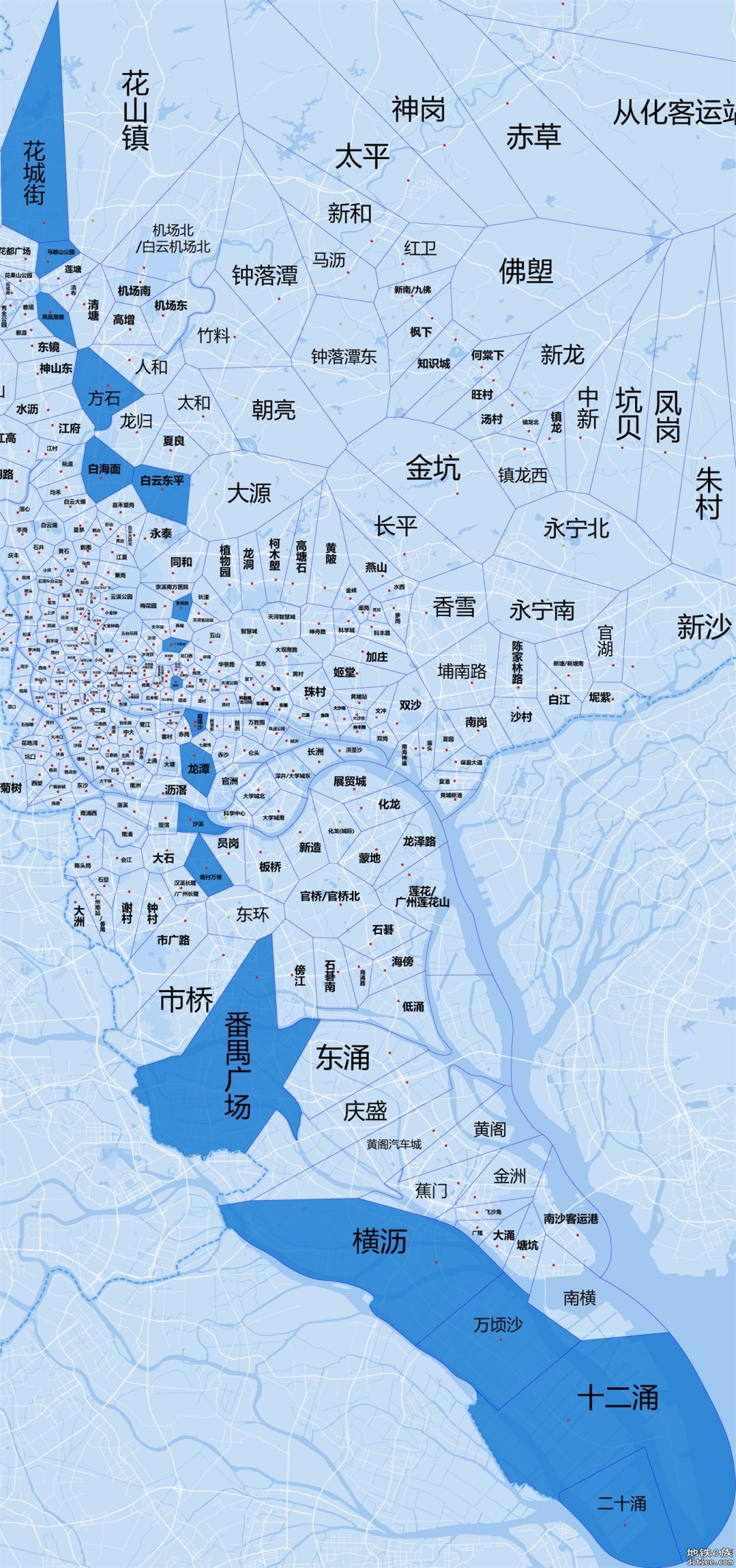 【四线贯通献礼】自制羊角各线各站实际服务覆盖范围