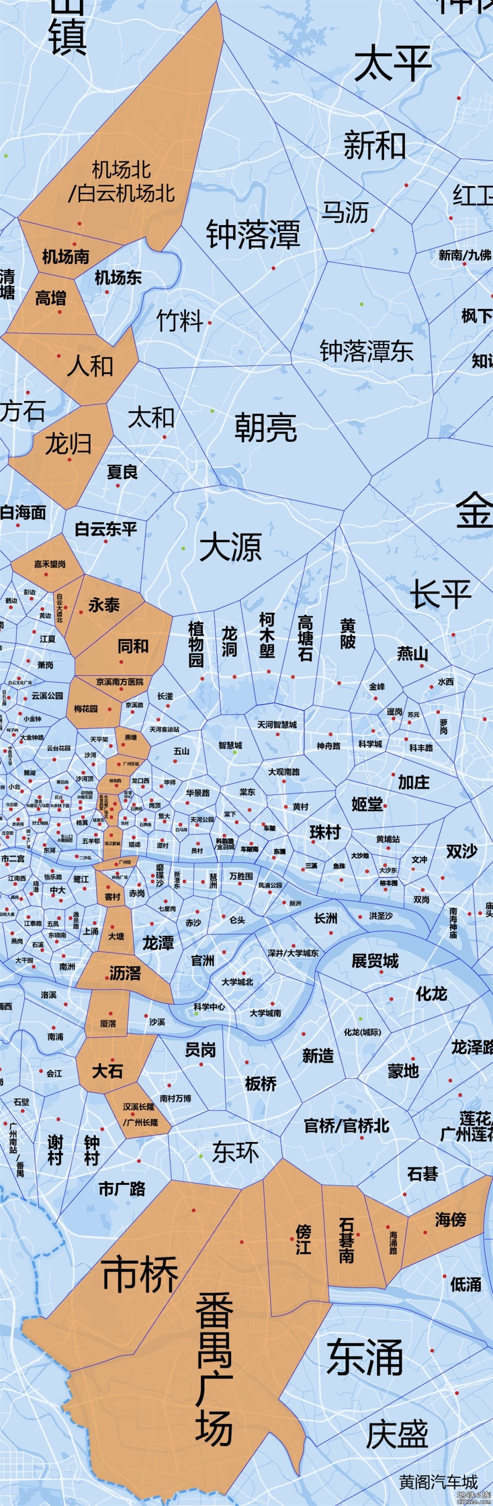 【四线贯通献礼】自制羊角各线各站实际服务覆盖范围