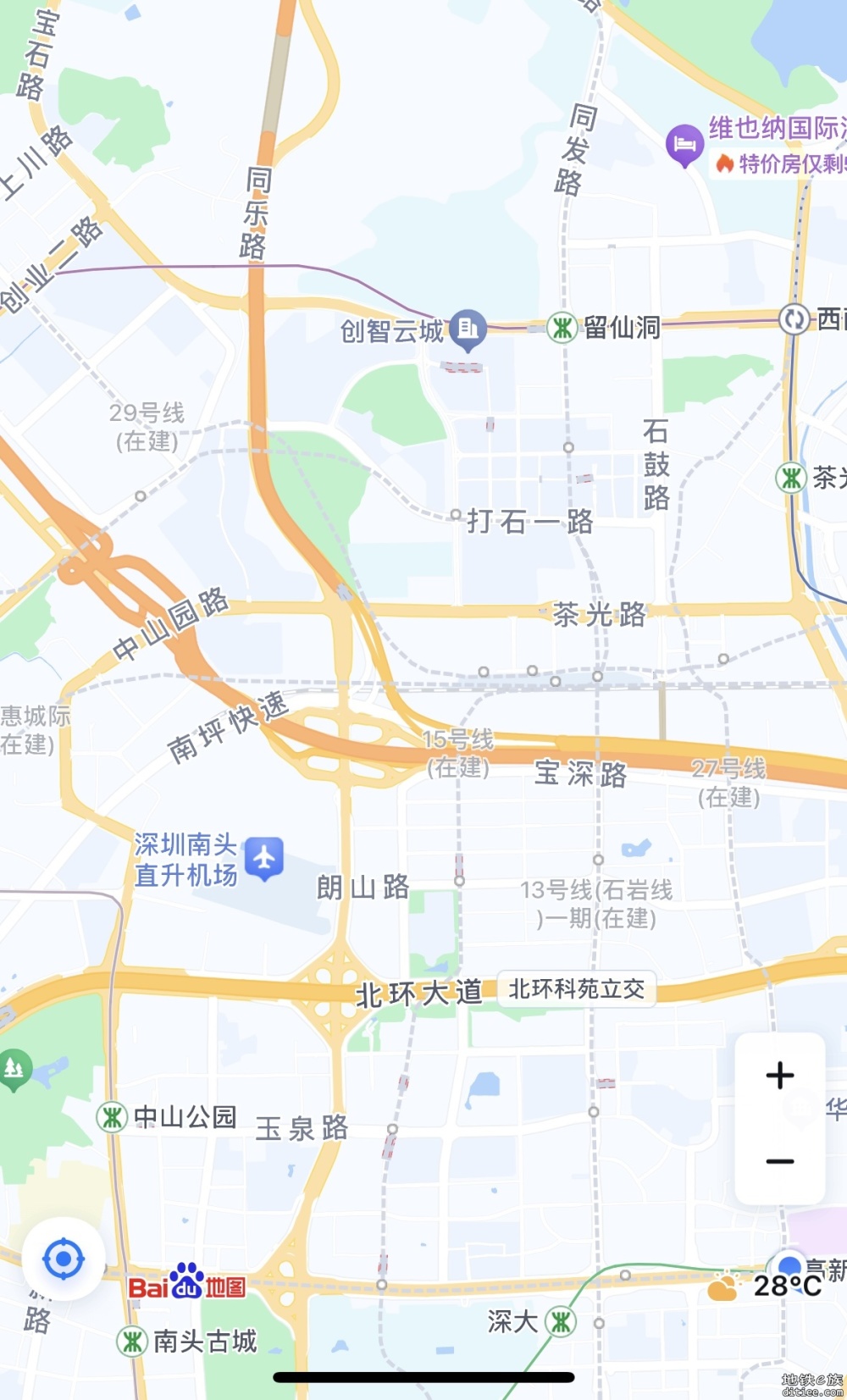 百度地图一口气更新19,27,29，在建线路标识仅供参考