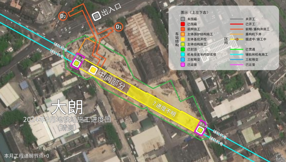 2024年3月~6月-1号线部分地铁站/线路进度