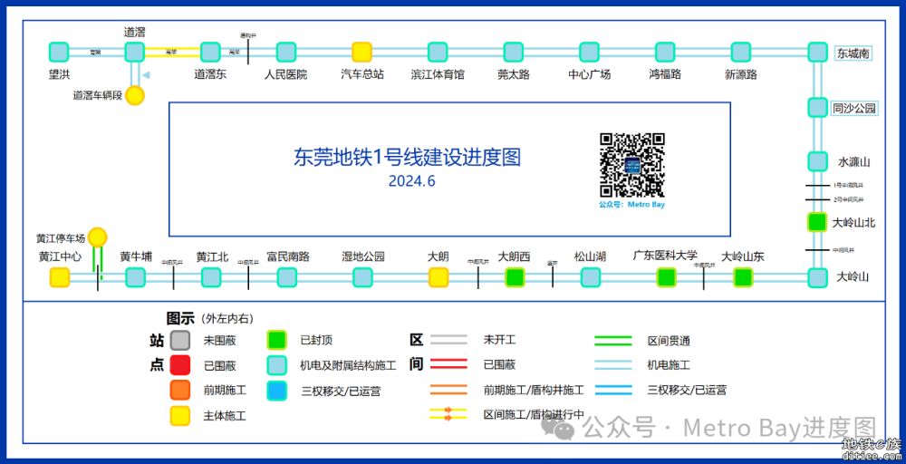 东莞地铁在建线路建设进度图【2024年6月】