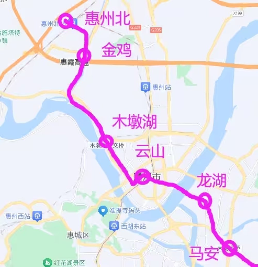 惠州地铁深铁风格线路图出炉，持续更新