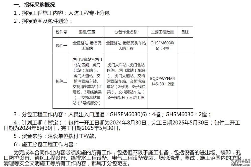 东莞地铁2号线2332标项目人防工程招标