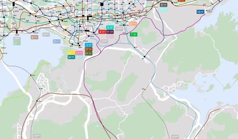 新版深圳地铁真实比例图及官方线路图（20240915v12.1更新）