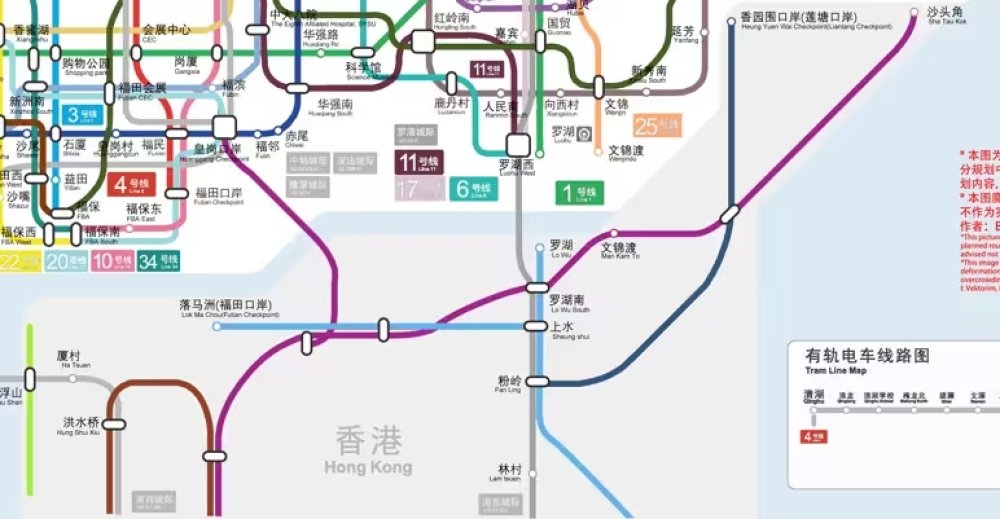 新版深圳地铁真实比例图及官方线路图（20240915v12.1更新）