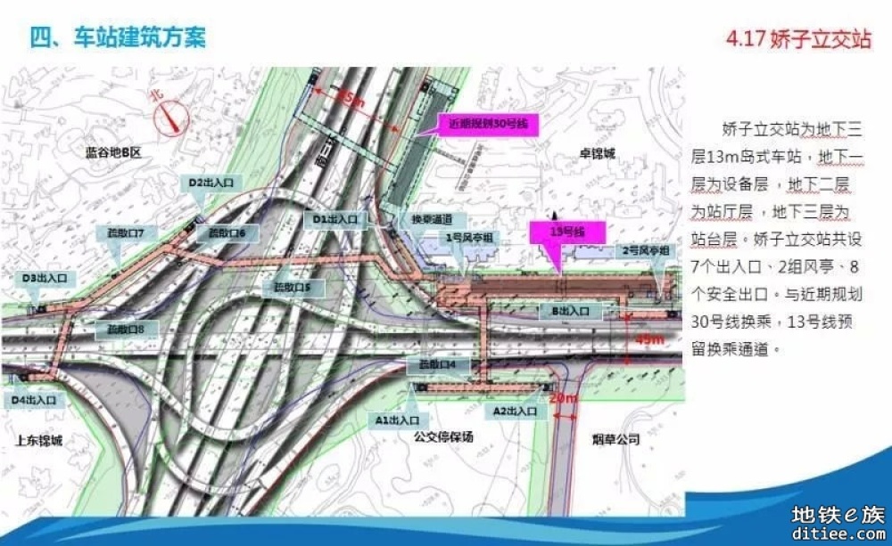 13号线几个站点的出入口信息