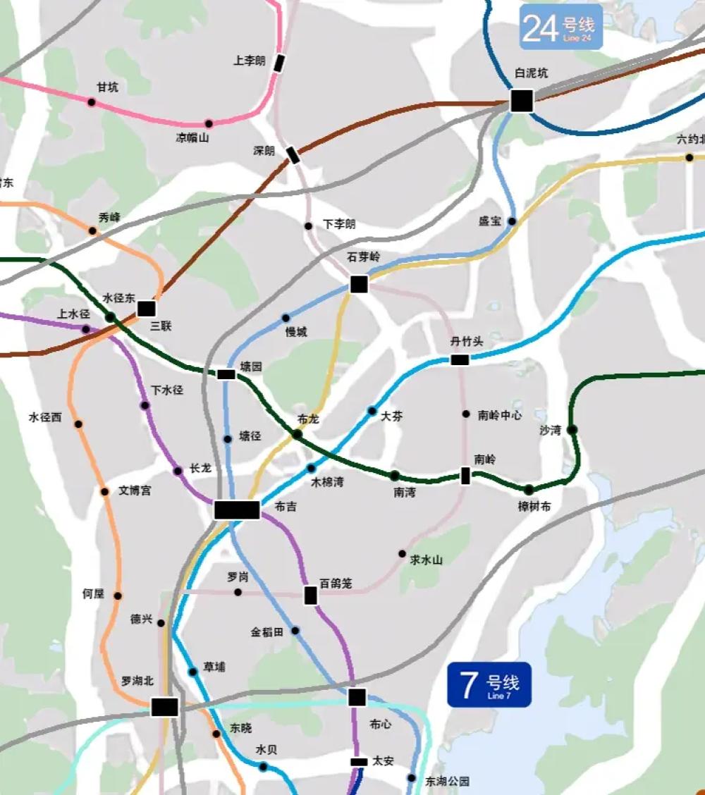 新版深圳地铁真实比例图及官方线路图（20240915v12.1更新）