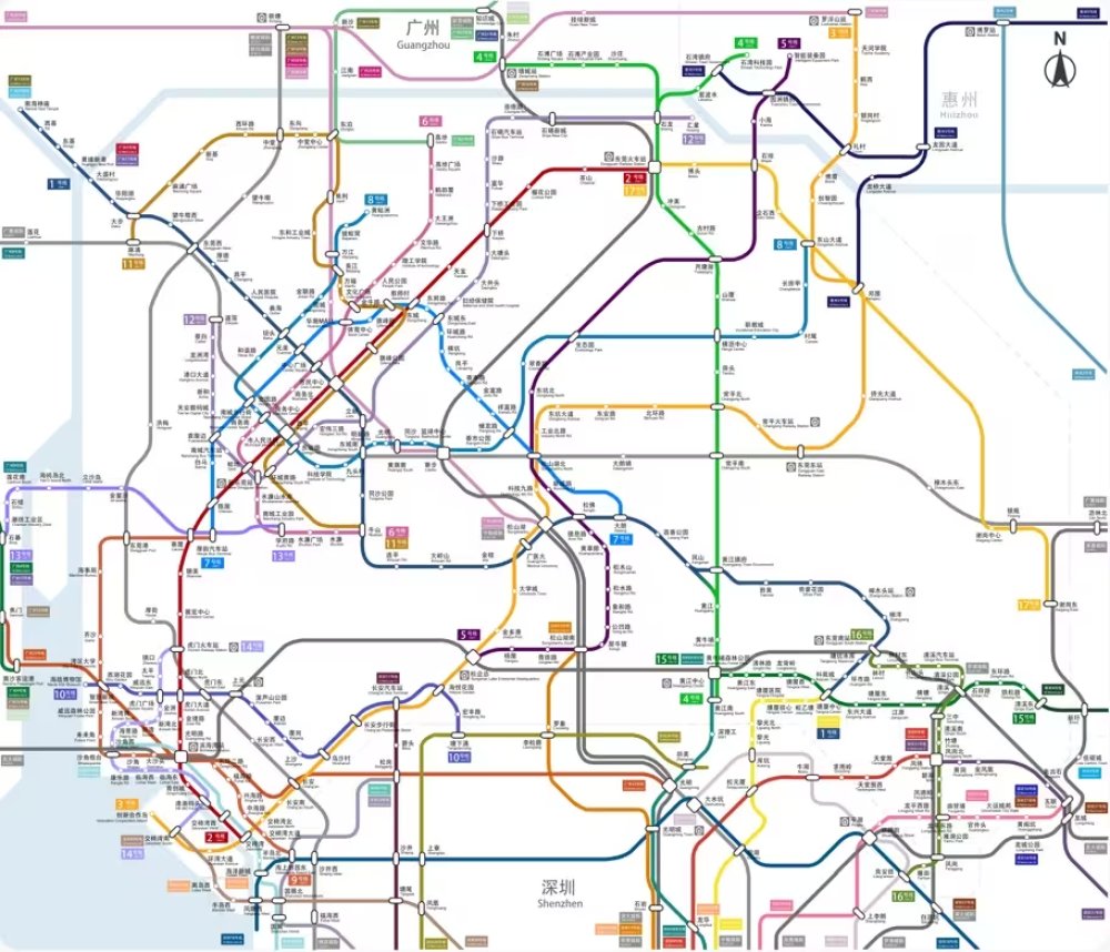 新版深圳地铁真实比例图及官方线路图（20240915v12.1更新）