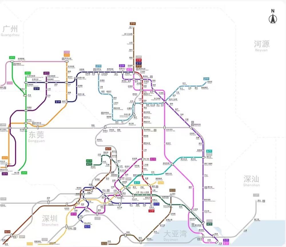 新版深圳地铁真实比例图及官方线路图（20240915v12.1更新）