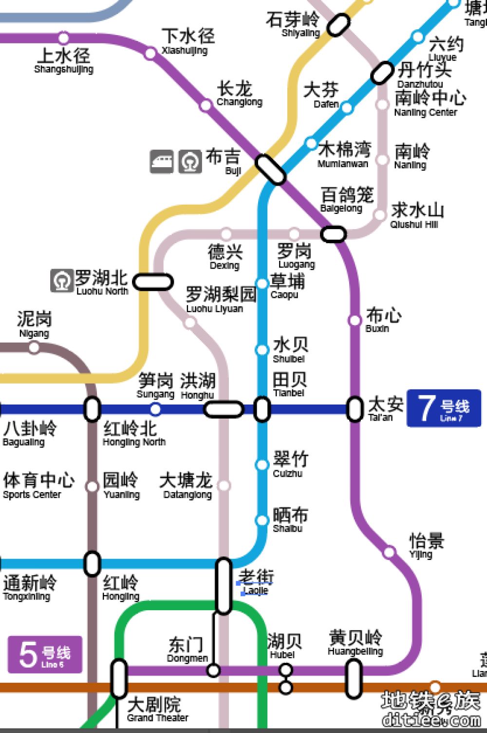 深莞惠三市轨交线路图（截止到深五期莞二修修规划）