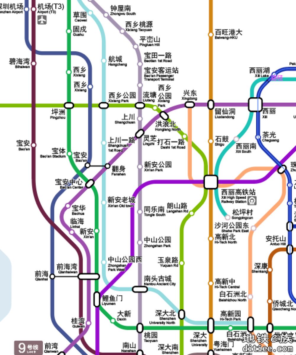 深莞惠三市轨交线路图（截止到深五期莞二修修规划）