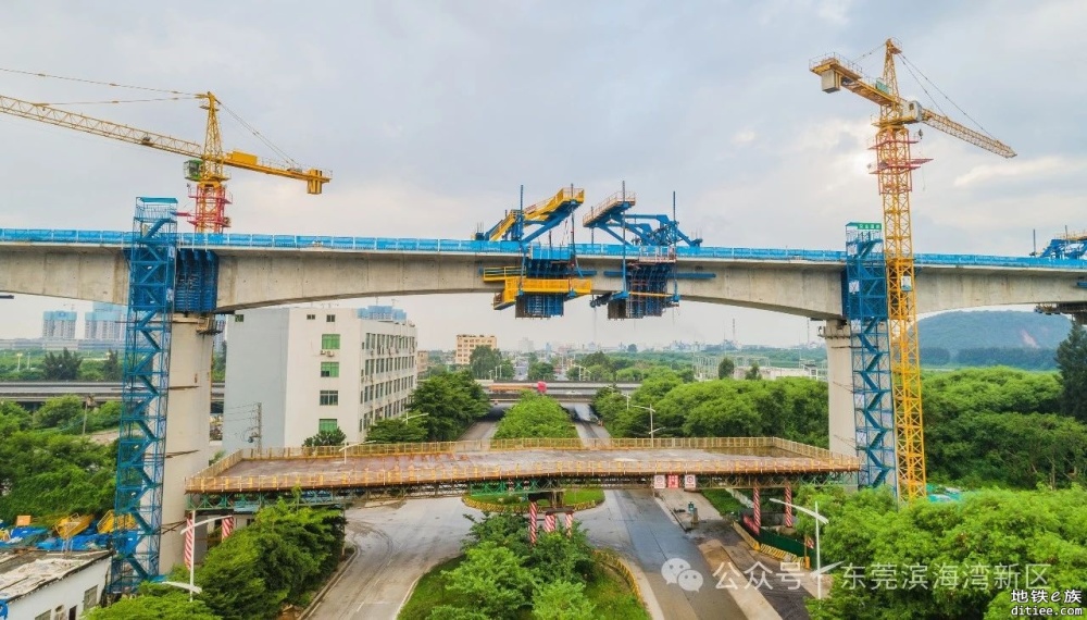 深江铁路（东莞段）首座连续梁顺利合龙