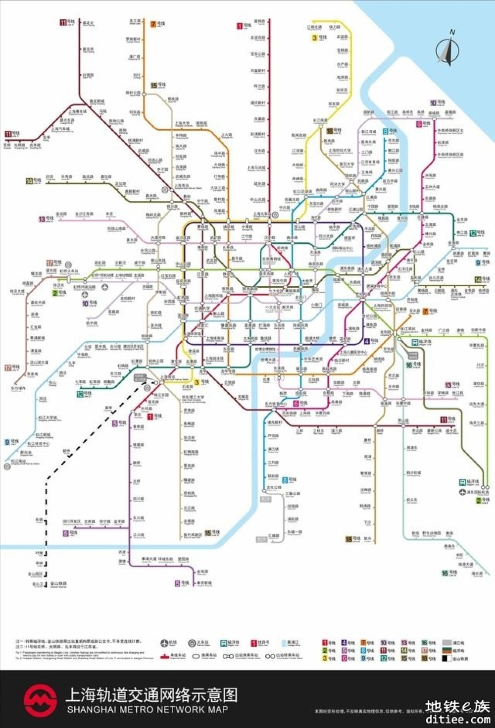 上海地铁2030年远景图，里程超1400公里