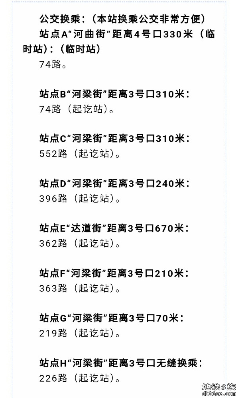 哈尔滨地铁3号线西北半环开通观光试运营的站点出入口位置、地点指引以及公交换乘说明