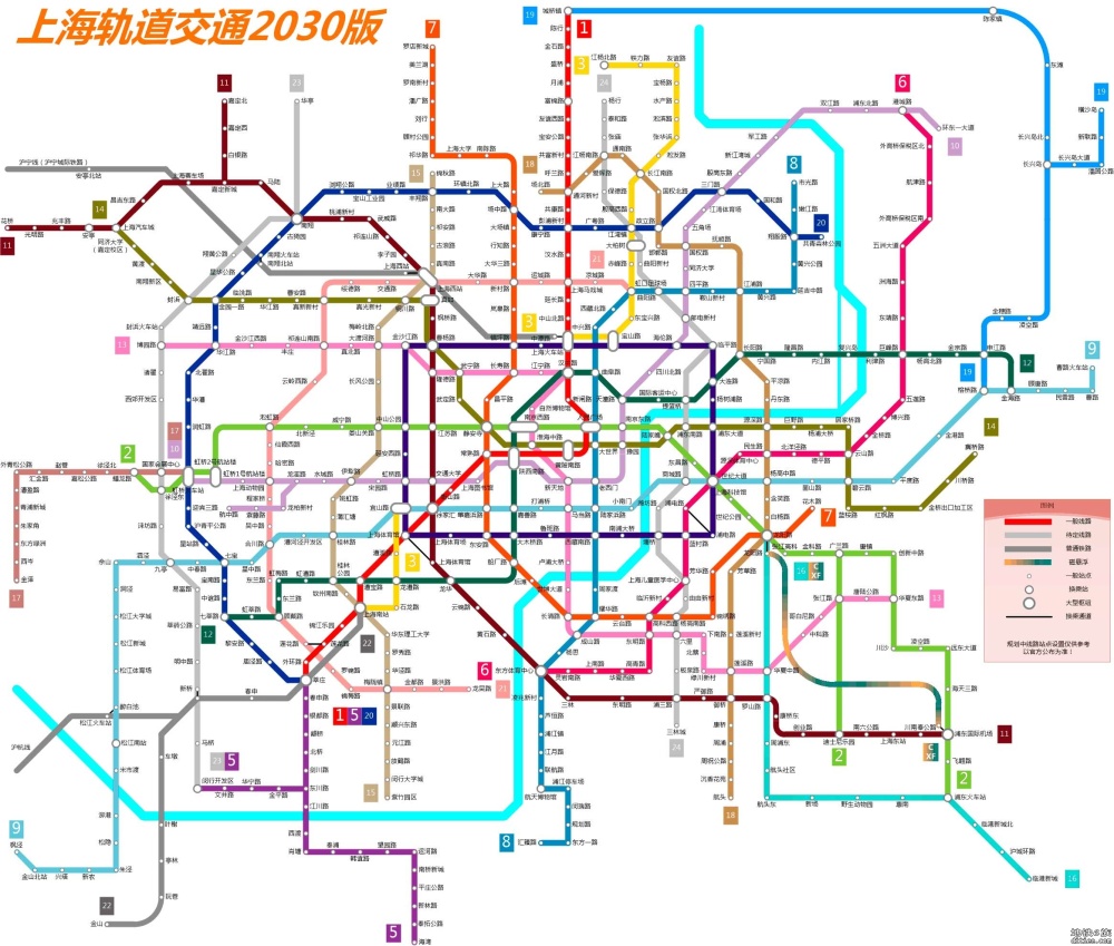 上海轨道交通建设规划图2030