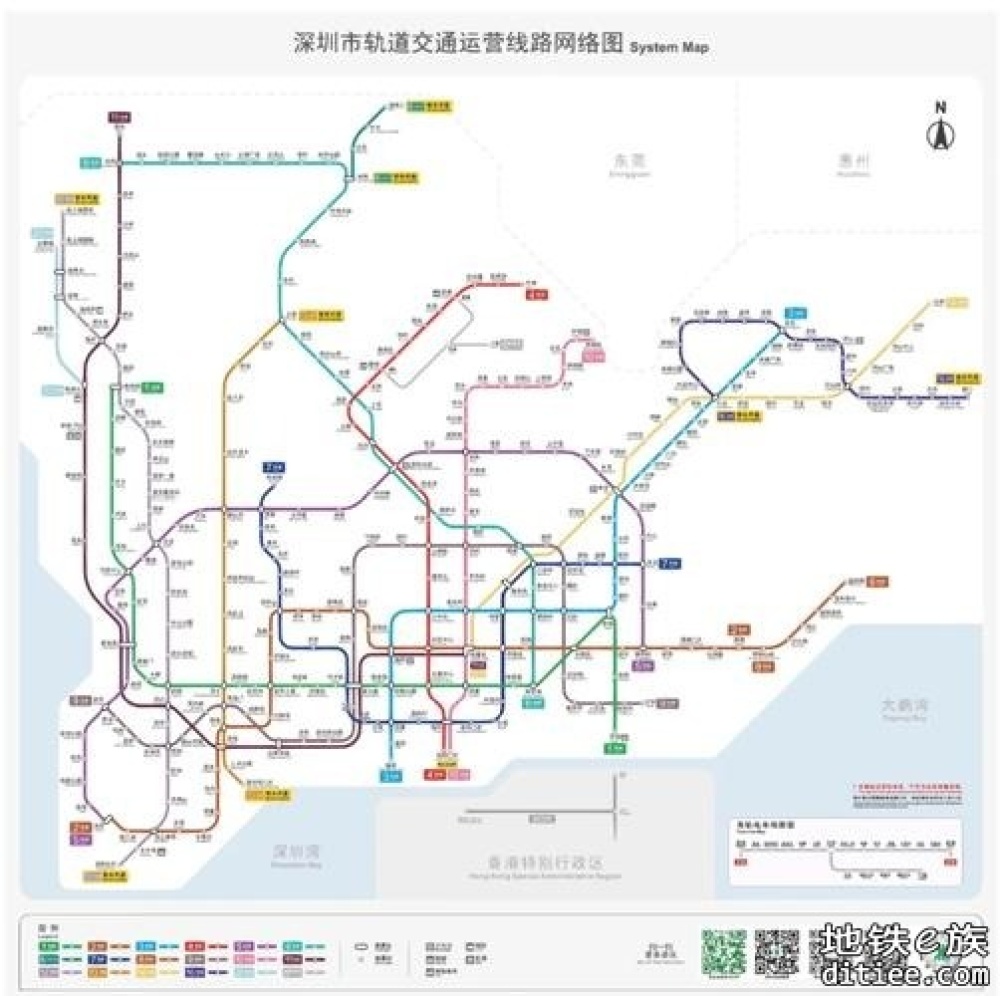 新版深圳地铁真实比例图及官方线路图（20241116v13.0更新）