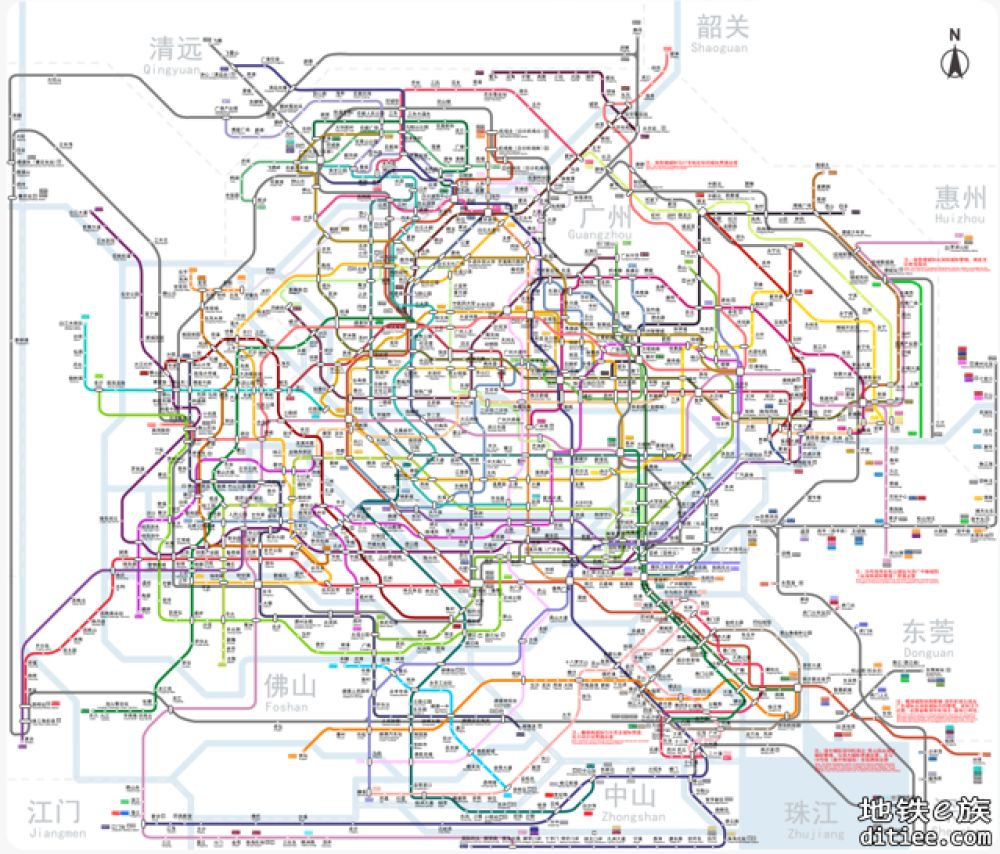 新版深圳地铁真实比例图及官方线路图（20250128v14.0更新）